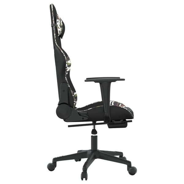 vidaXL gamingstol med fodstøtte kunstlæder sort og camouflage