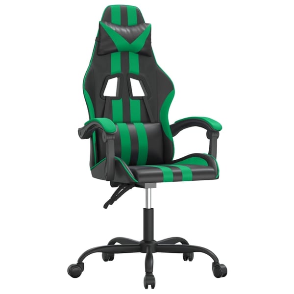 vidaXL Gamingstol svart och grön konstläder