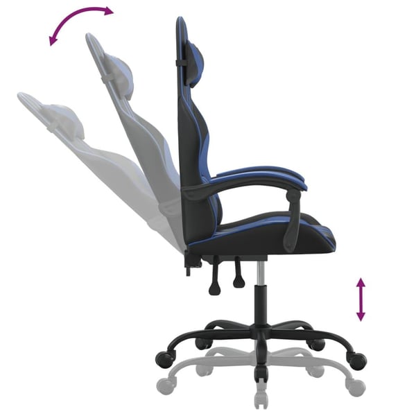 vidaXL Gamingstol svart och blå konstläder