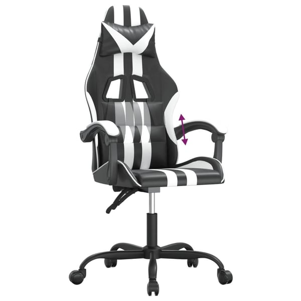 vidaXL Gamingstol svart och vit konstläder