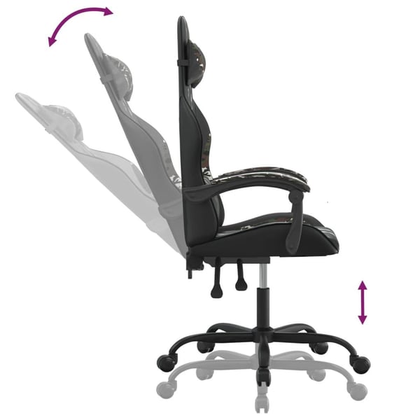 vidaXL gamingstol kunstlæder sort og camouflage