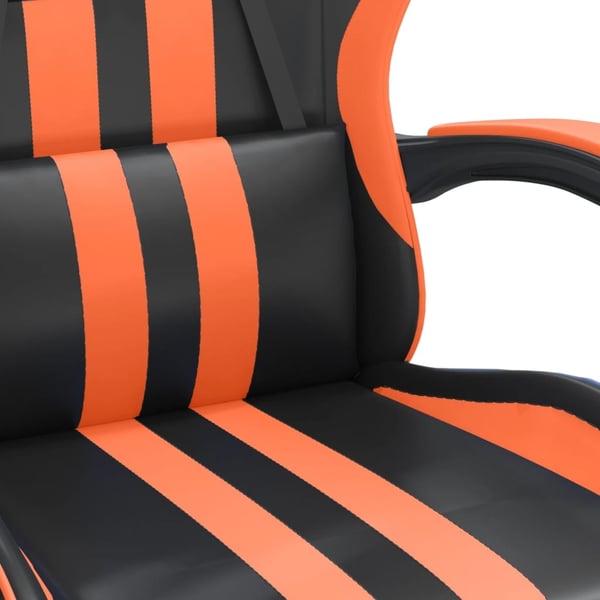 vidaXL gamingstol med fodstøtte kunstlæder sort og orange