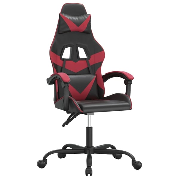 vidaXL Gamingstol svart och vinröd konstläder