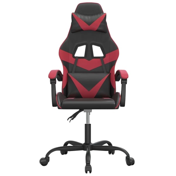 vidaXL Gamingstol svart och vinröd konstläder