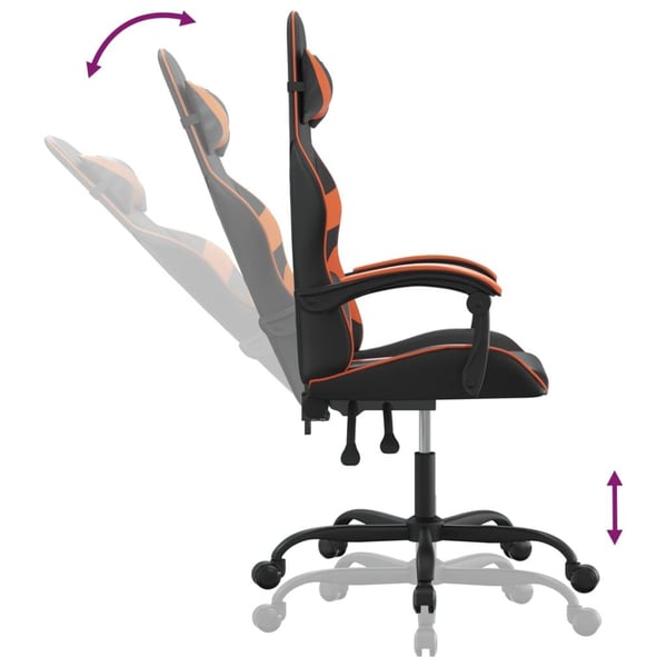 vidaXL Gamingstol svart och orange konstläder