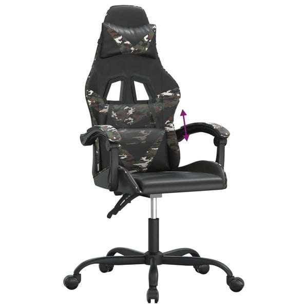 vidaXL gamingstol kunstlæder sort og camouflage