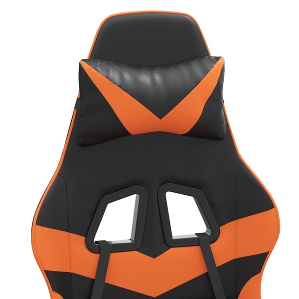 vidaXL gamingstol med fodstøtte kunstlæder sort og orange