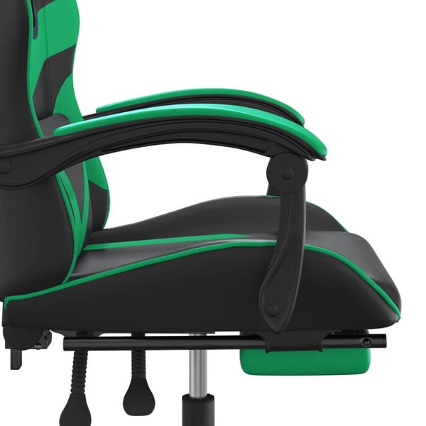 vidaXL gamingstol med fodstøtte kunstlæder sort og grøn