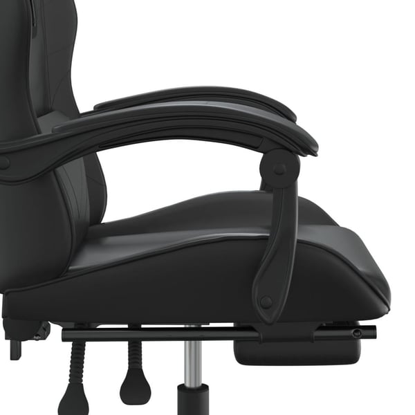 vidaXL gamingstol med fodstøtte kunstlæder sort