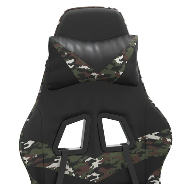 vidaXL gamingstol med fodstøtte kunstlæder sort og camouflage