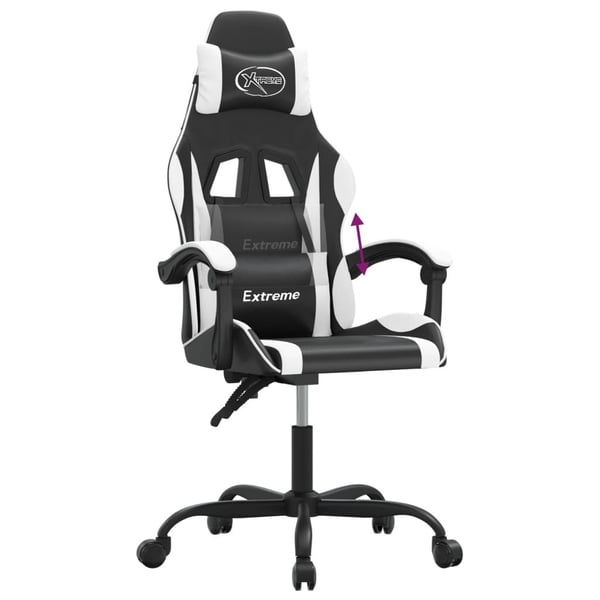 vidaXL Gamingstol svart och vit konstläder