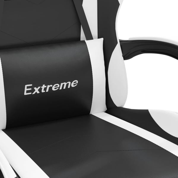 vidaXL Gamingstol svart och vit konstläder