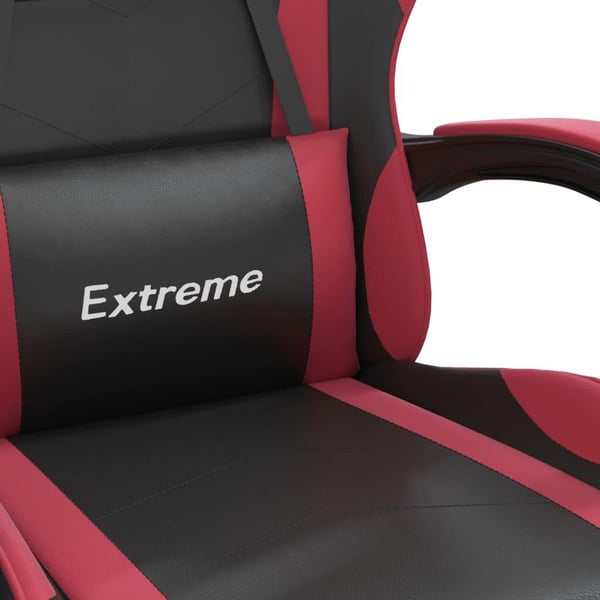 vidaXL Gamingstol svart och vinröd konstläder