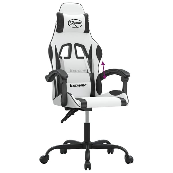 vidaXL Gamingstol vit och svart konstläder