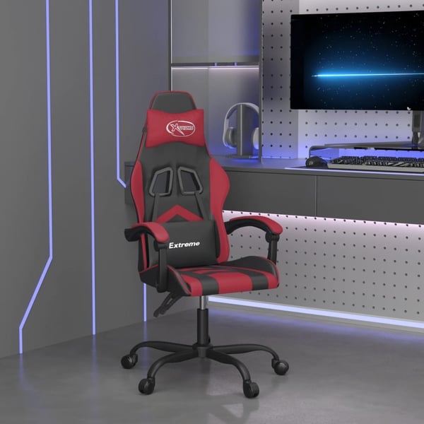 vidaXL gamingstol kunstlæder sort og vinrød