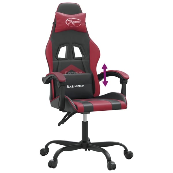 vidaXL gamingstol kunstlæder sort og vinrød
