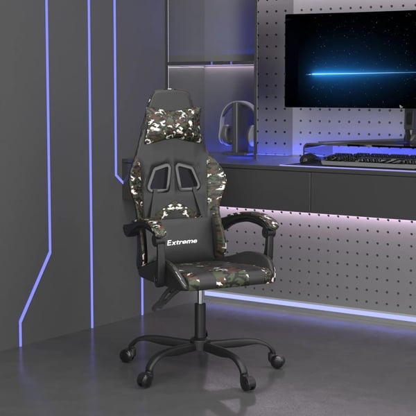 vidaXL gamingstol kunstlæder sort og camouflage