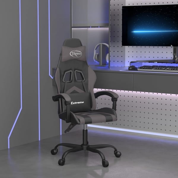 vidaXL Gamingstol svart och grå konstläder