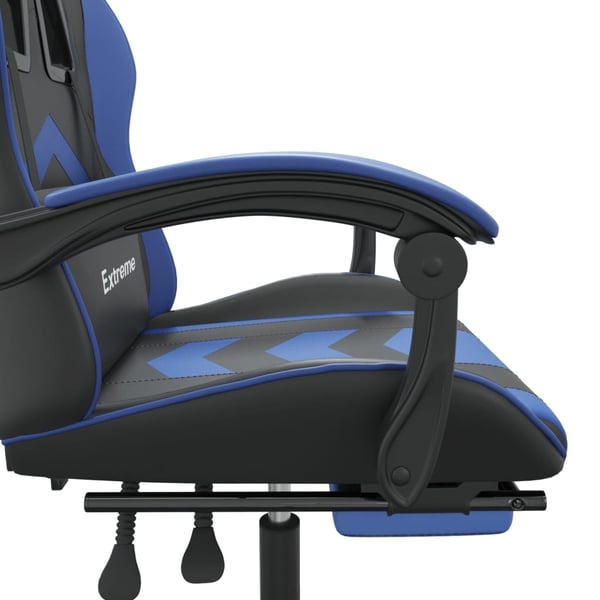 vidaXL gamingstol med fodstøtte kunstlæder sort og blå
