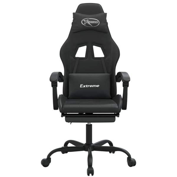 vidaXL gamingstol med fodstøtte kunstlæder sort
