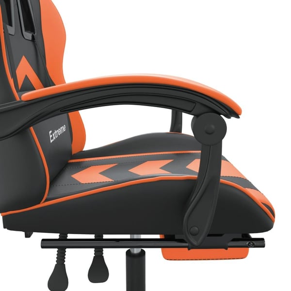 vidaXL gamingstol med fodstøtte kunstlæder sort og orange