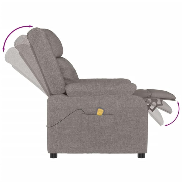 vidaXL massagestol stof gråbrun
