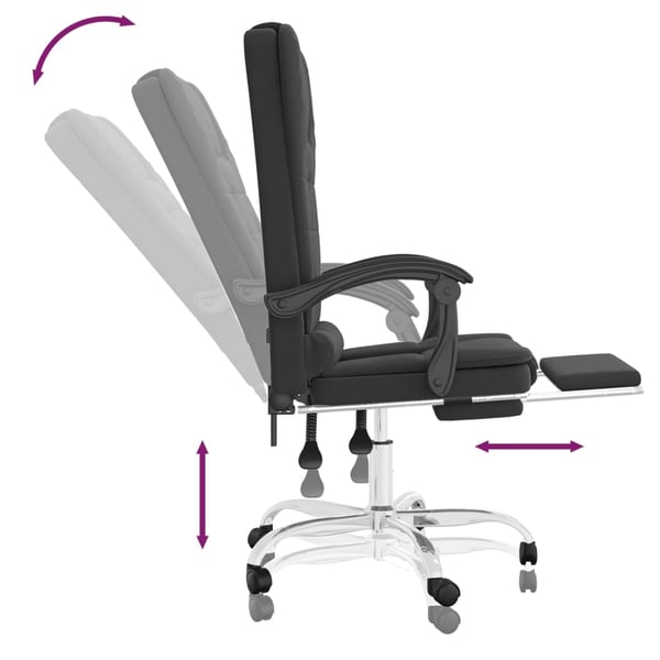 vidaXL Kontorsstol med massage svart konstläder