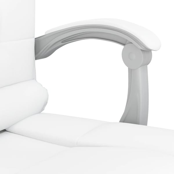 vidaXL kontorstol med massagefunktion kunstlæder hvid
