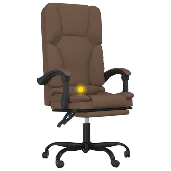 vidaXL kontorstol med massagefunktion stof brun