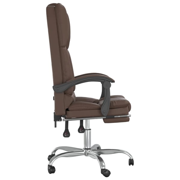 vidaXL kontorstol med massagefunktion kunstlæder brun