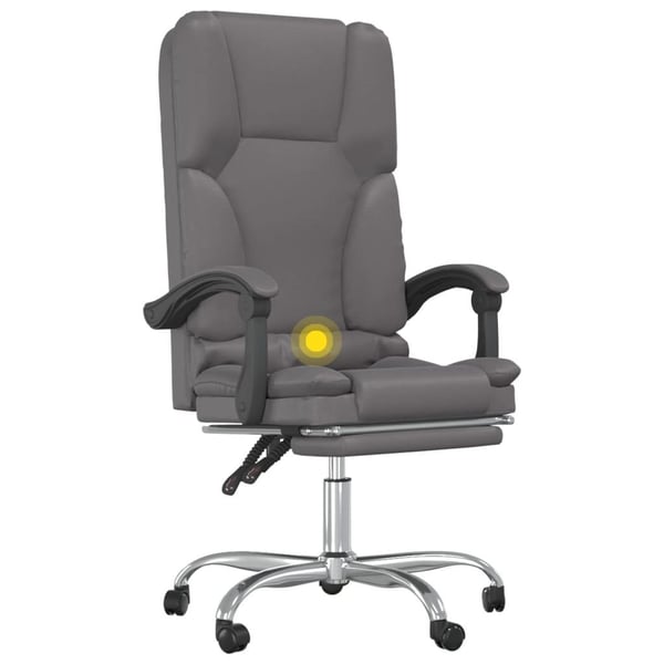 vidaXL kontorstol med massagefunktion kunstlæder grå