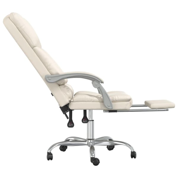 vidaXL kontorstol med massagefunktion kunstlæder cremefarvet