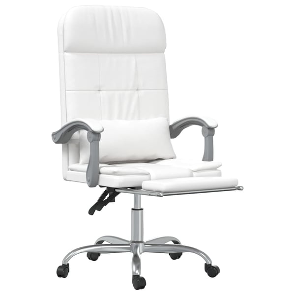 vidaXL kontorstol med massagefunktion kunstlæder hvid