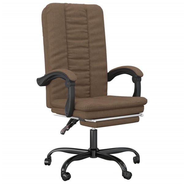vidaXL kontorstol med lænefunktion stof brun