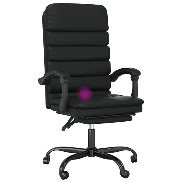 vidaXL kontorstol med massagefunktion kunstlæder sort