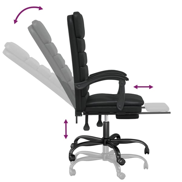 vidaXL kontorstol med massagefunktion kunstlæder sort