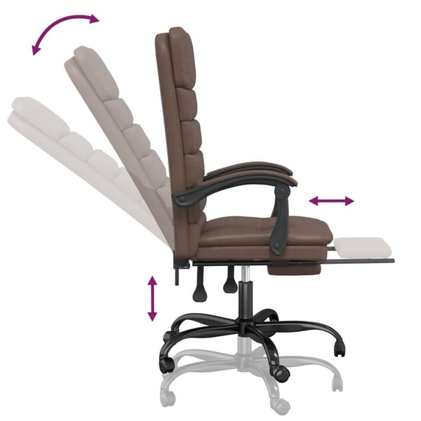 vidaXL kontorstol med massagefunktion kunstlæder brun