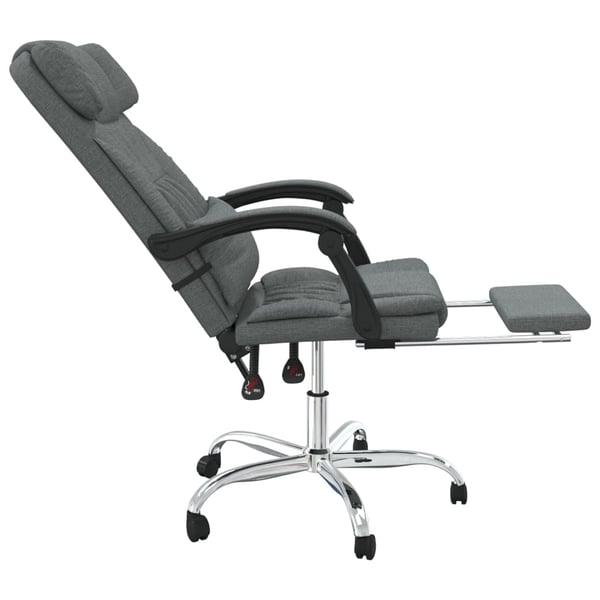 vidaXL kontorstol med massagefunktion stof mørkegrå