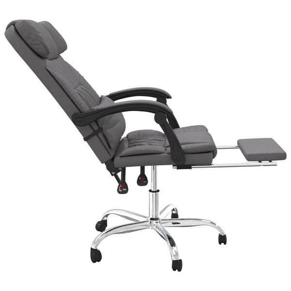 vidaXL Kontorsstol med massage grå konstläder