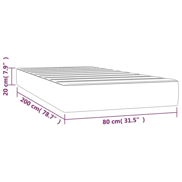 vidaXL springmadras med pocketfjedre medium 80x200x20 cm stof mørkegrå
