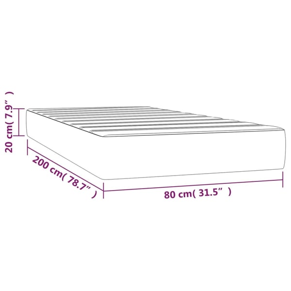vidaXL springmadras med pocketfjedre medium 80x200x20 cm stof cremefarvet