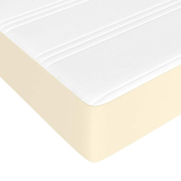 vidaXL springmadras med pocketfjedre 90x190x20 cm kunstlæder creme