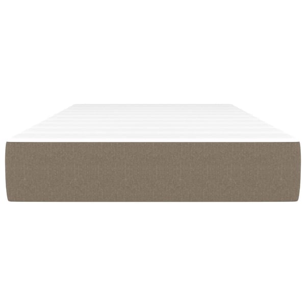 vidaXL springmadras med pocketfjedre medium 90x200x20 cm stof gråbrun