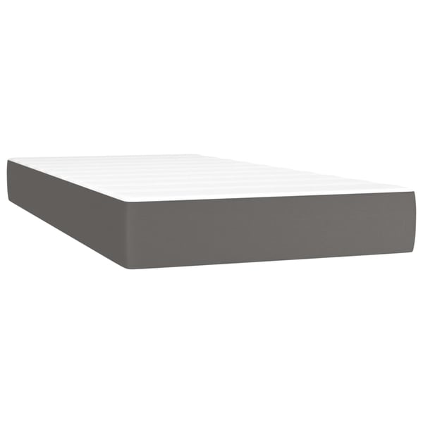 vidaXL springmadras med pocketfjedre medium 90x200x20 cm kunstlæder grå