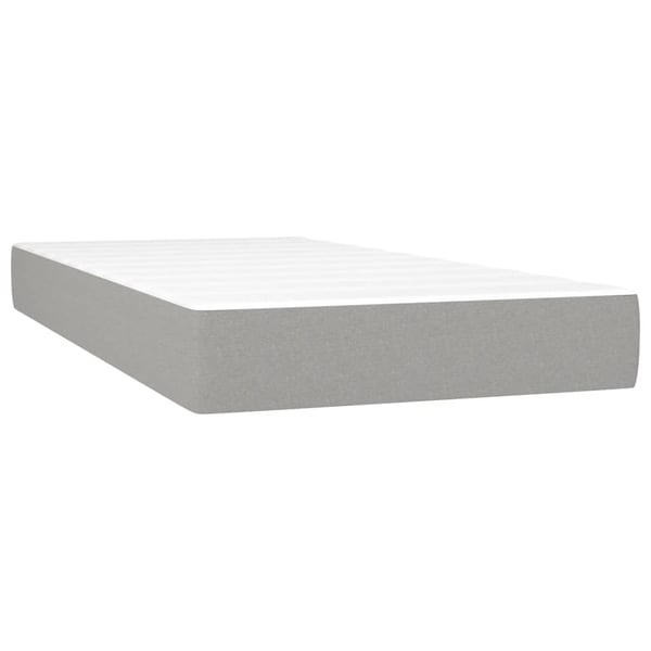 vidaXL springmadras med pocketfjedre medium 100x200x20 cm stof lysegrå