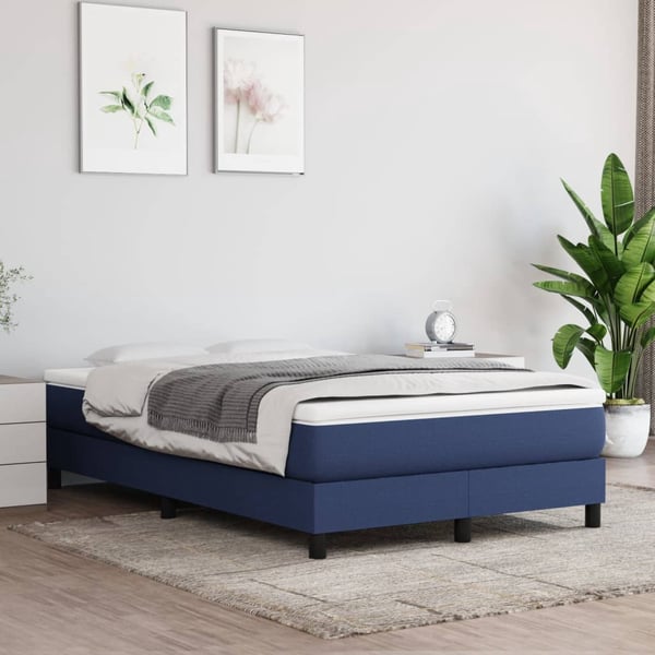 vidaXL springmadras med pocketfjedre medium 120x200x20 cm stof blå