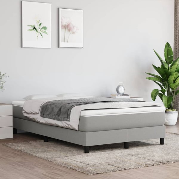 vidaXL springmadras med pocketfjedre medium 120x200x20 cm stof lysegrå