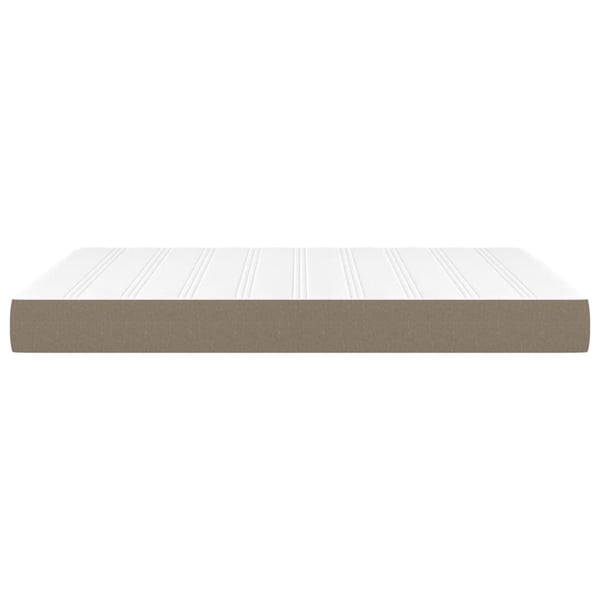 vidaXL springmadras med pocketfjedre medium 140x190x20 cm stof gråbrun