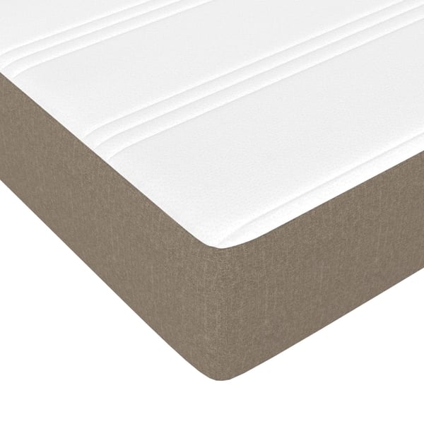 vidaXL springmadras med pocketfjedre medium 140x190x20 cm stof gråbrun