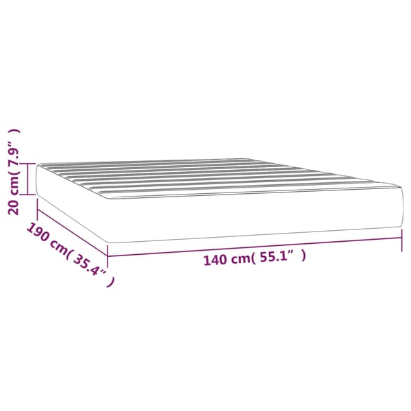 vidaXL springmadras med pocketfjedre medium 140x190x20 cm stof cremefarvet